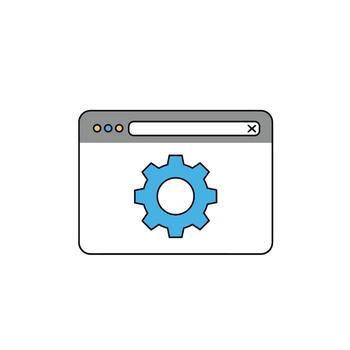web navegador ajustes icono vector