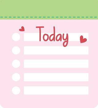 Today Notebook Sheet vector