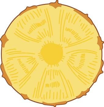 piña rebanada medio vector