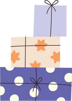 Stacked Gift Boxes with Patterns vector