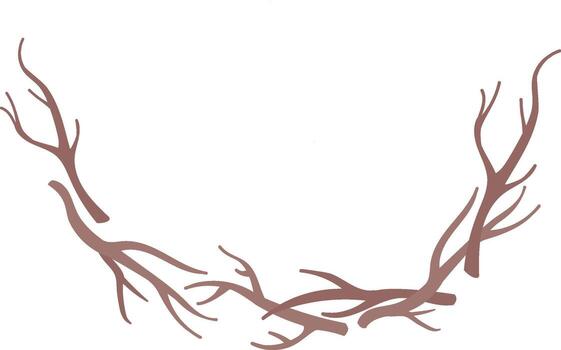 Curved Branches Circle Frame vector