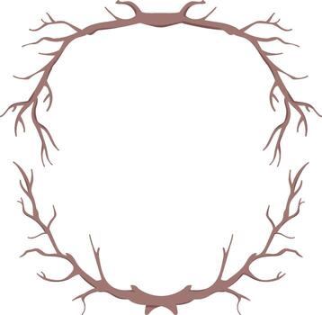 Tree Branches Circle Frame vector