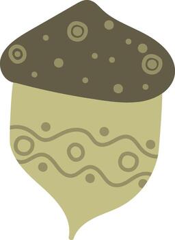 Decorative Acorn with Patterns Illustration vector