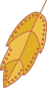 Decorative Leaf with Dotted Pattern vector