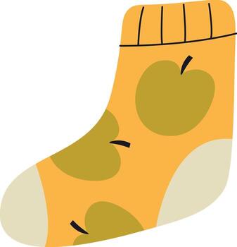 Sock with Apple Pattern vector