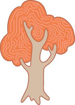 resumen árbol con arremolinándose modelo vector