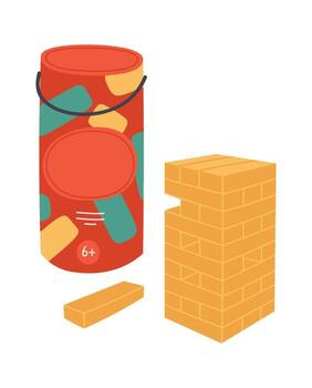 Block Tower Game with Container vector