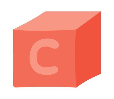 Alphabet Block with Letter C vector