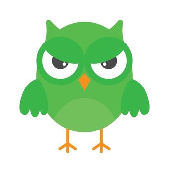 Grumpy Owl with Bold Expression vector