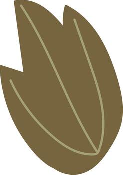 Abstract Leaf with Simple Lines Illustration vector