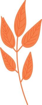 Leafy Branch with Simple Lines vector