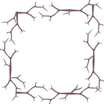 Branch Frame with Twisted Twigs vector