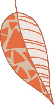 Geometric Leaf with Abstract Patterns vector