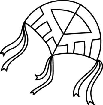 Abstract Kite with Geometric Patterns vector