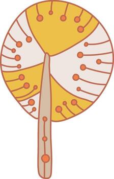 Abstract Leaf with Geometric Patterns Flat Illustration vector