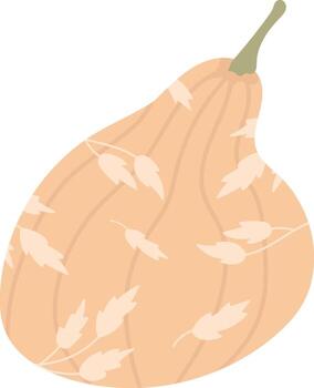 Decorative Squash with Leaf Pattern vector