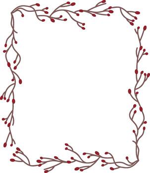 cuadrado rama marco con bayas vector