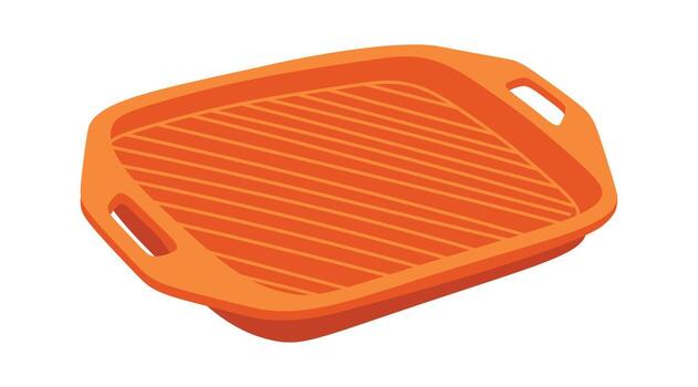 Rectangular Griddle with Handles vector