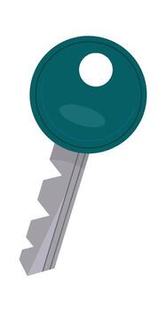 Modern Key with Round Head vector