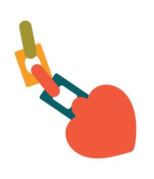 Heart and Chain Link Connection vector