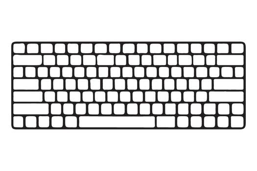 Modern Computer Keyboard Layout Outline for Digital Input Devices vector