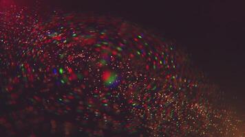 lysande partikel Vinka bakgrund med gnistrande bokeh lampor och skinande partiklar i vätska rörelse. detta magisk eterisk bakgrund animering är full hd och looping. video