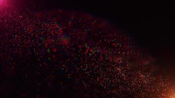 Warm glowing particle wave background with sparkling bokeh lights and shiny particles in fluid motion. This magical ethereal background animation is full HD and looping. video