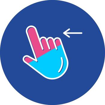 Flick left on Swipe Left Gesture Scroll Movement vector