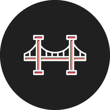 Bridge Icon structure connect river vector