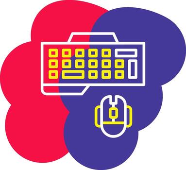 teclado y ratón icono computadora hardware periféricos vector