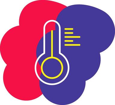 A thermometer with a cloud in the background vector