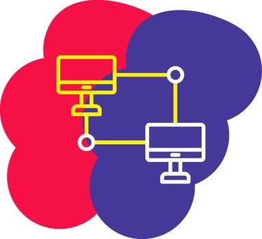 mirar a mirar icono red conectar p2p vector