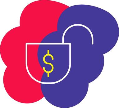 Unlocked Line Tow Color Bubble open lock access vector