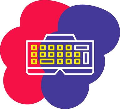 A computer keyboard with a cloud in the background vector