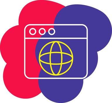 el icono para un sitio web con un globo en eso vector