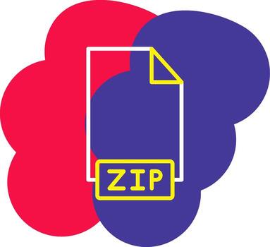Zip File Line Tow Color Bubble compress file archive vector