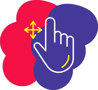 Drag Line Tow Color Bubble move pull gesture vector