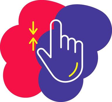Zoom Out Line Tow Color Bubble shrink reduce gesture vector