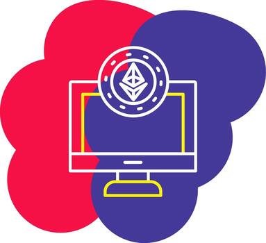 Ethereum on a computer monitor vector