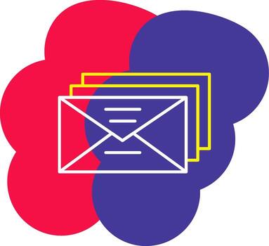 correo línea remolcar color burbuja correo electrónico mensaje bandeja de entrada vector