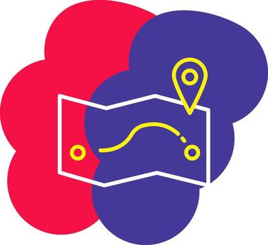 Map Line Tow Color Bubble navigate location guide vector