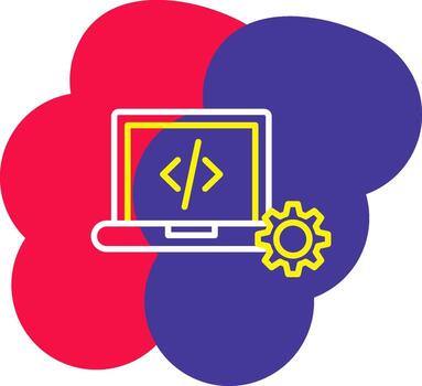 Web Design Line Tow Color Bubble internet layout code vector