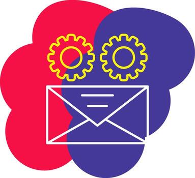 Email Line Tow Color Bubble message communication inbox vector