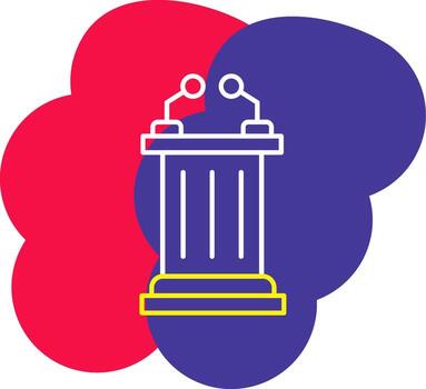 Lectern Line Tow Color Bubble podium stand speaker vector