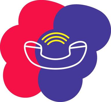 Phone Call Line Tow Color Bubble mobile communication talk vector