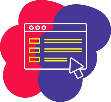 A computer screen with a checkbox and a mouse pointer vector