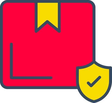 Protected Line Tow Color Bubble secure safe lock vector