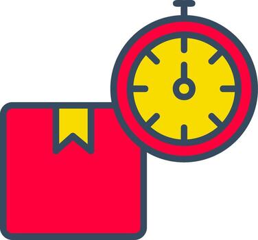 On Time Line Tow Color Bubble punctual schedule time vector