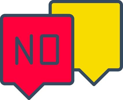 Say No Line Tow Color Bubble refuse decline stop vector