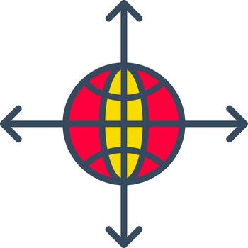 A globe with arrows pointing in different directions vector